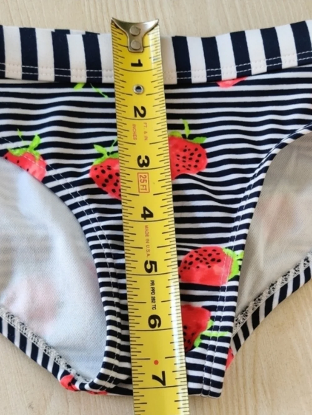 Cat & Jack Girls Blue striped w/Red Strwberries 2 piece Bikini Size S(6/6X)